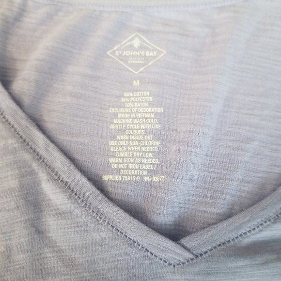 St. John's Bay Womens V- Neck Short Sleeve T-Shirt - Picture 6 of 6